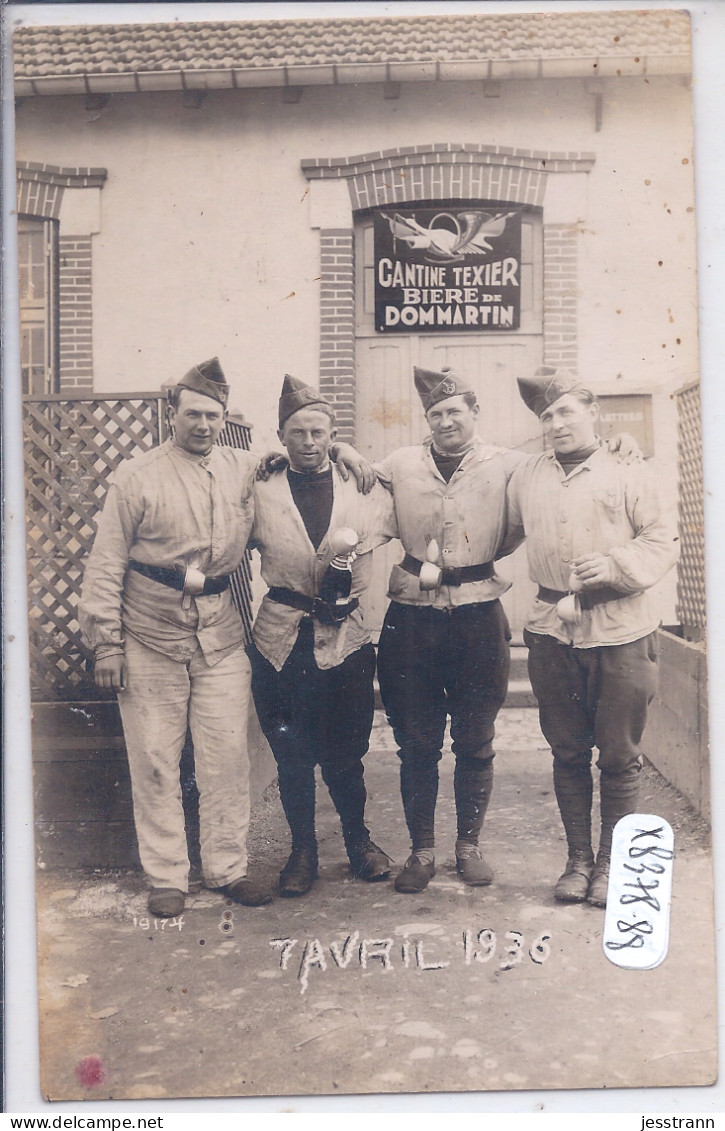 GRANGES-SUR-VOLOGNE-  ENVIRONS DE - ?- CARTE-PHOTO- CANTINE TEXIER- ON Y BOIT DE LA BIERE DE DOMMARTIN- PHOTO MARCHAL - Granges Sur Vologne