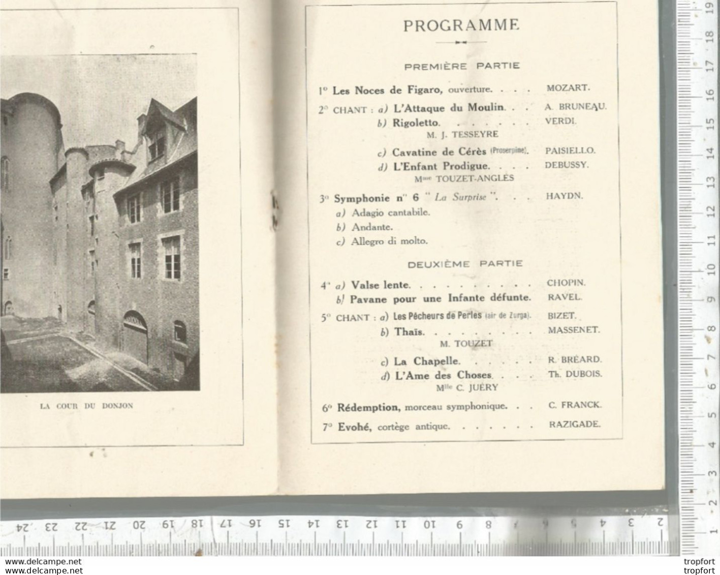 PM / PROGRAMME GALA De MUSIQUE Et De CHANT // ALBI 1928  CESAR FRANCK // Piano Orgue - Programme