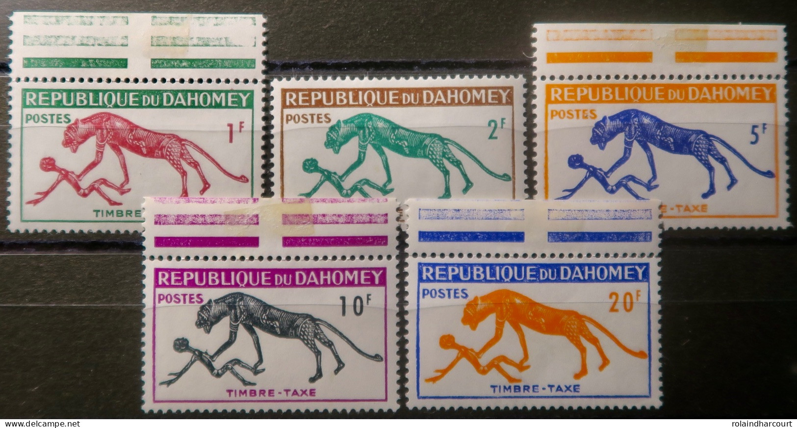 R2253/739 - DAHOMEY - 1963 - TIMBRES TAXE - SERIE COMPLETE - N°32 à 36 NEUFS**/* - Ongebruikt