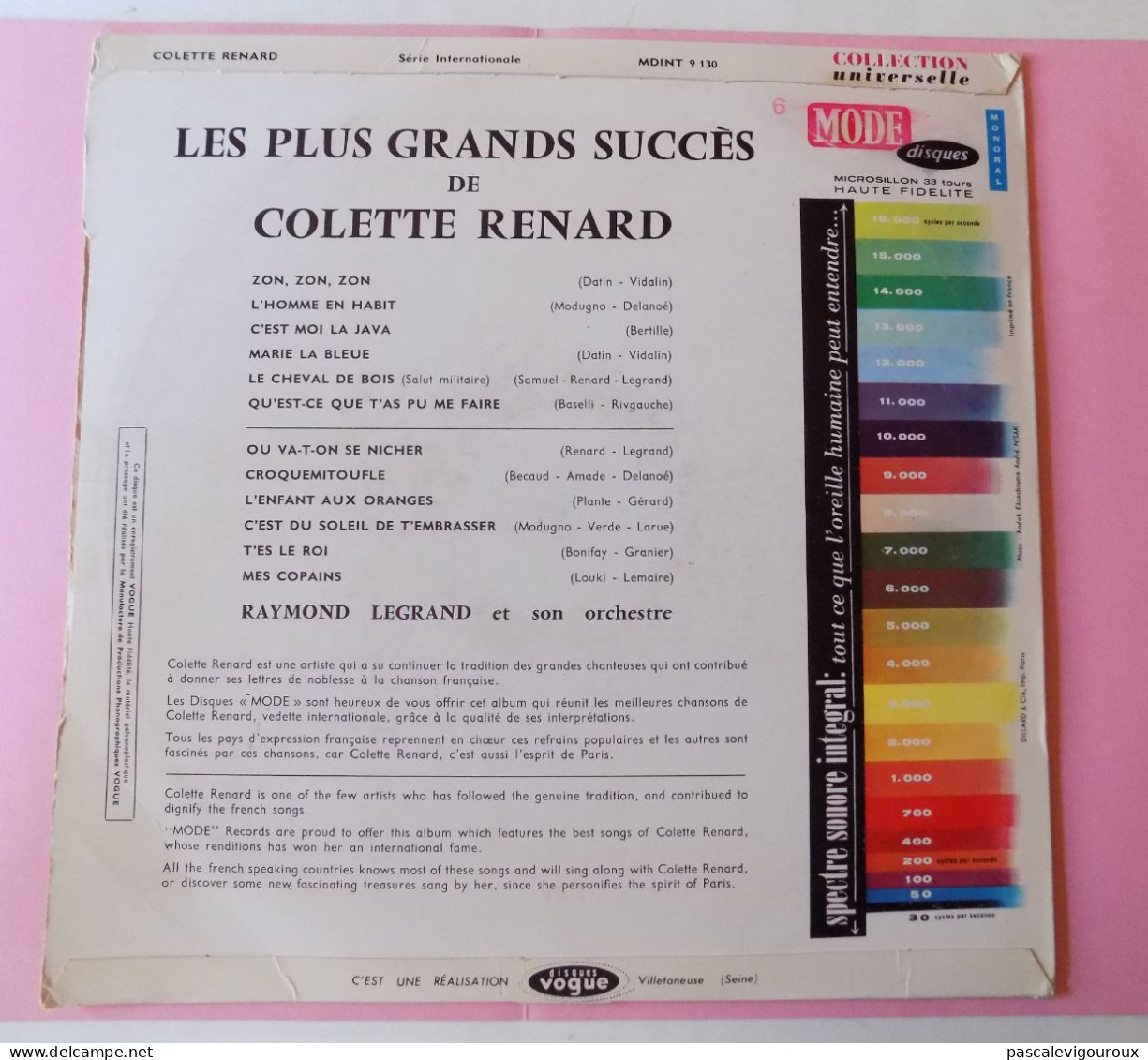 Disque Vinyle 33T Colette Renard – Les Grands Succès De Colette Renard VOL 1 - Altri - Francese