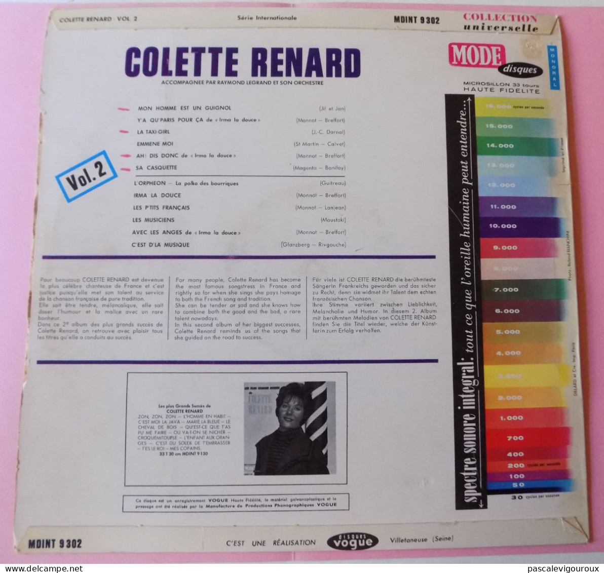 Disque Vinyle 33T Colette Renard – Les Meilleures Chansons Françaises De.. Vol.2 - Otros - Canción Francesa