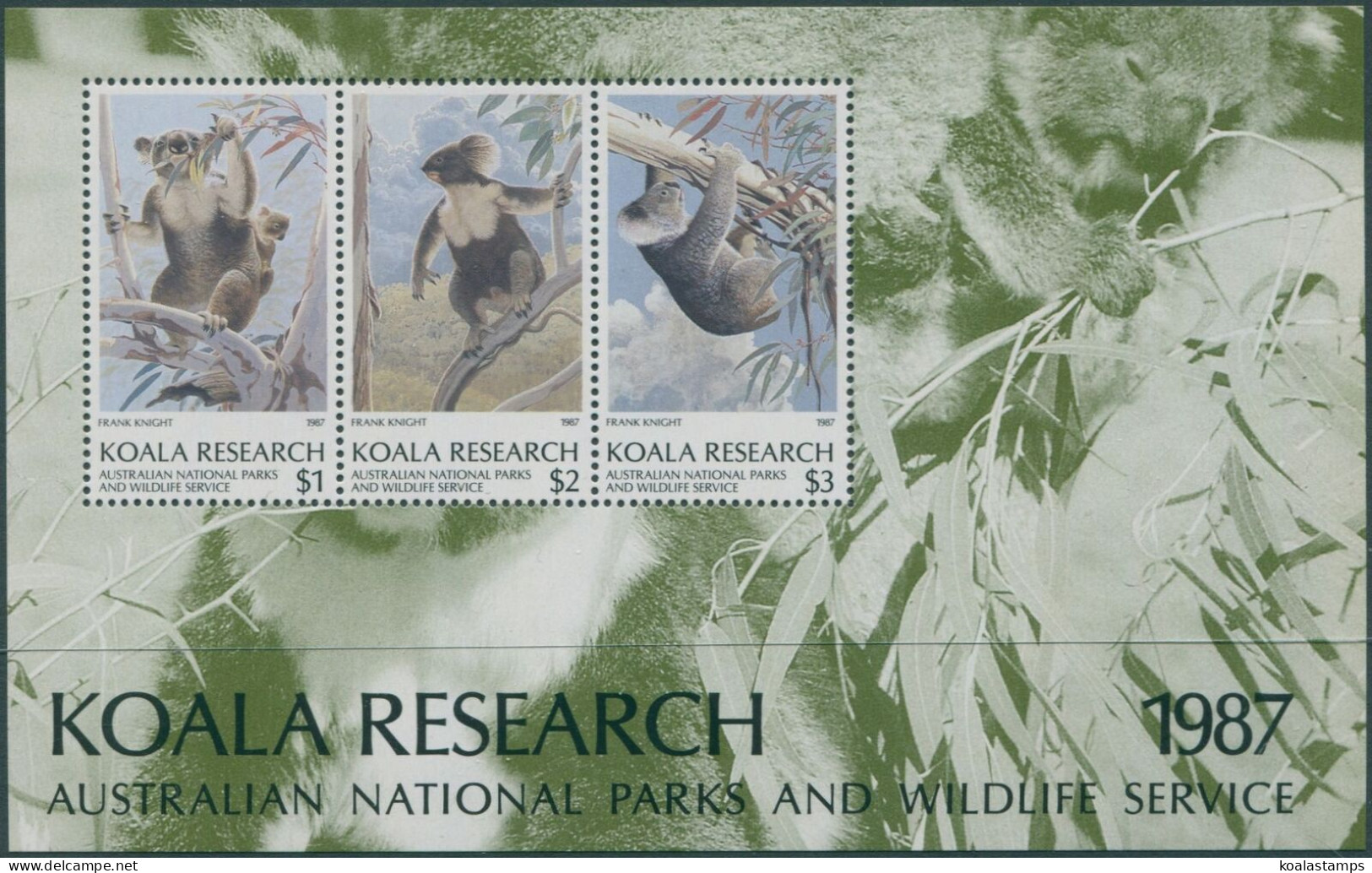 Australia Cinderella Koalas 1987 Koala Research MS MNH - Werbemarken, Vignetten