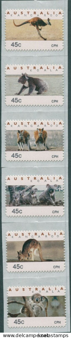 Australia CPS Kangaroos And Koalas Cph Uncut Strip MNH - Otros & Sin Clasificación