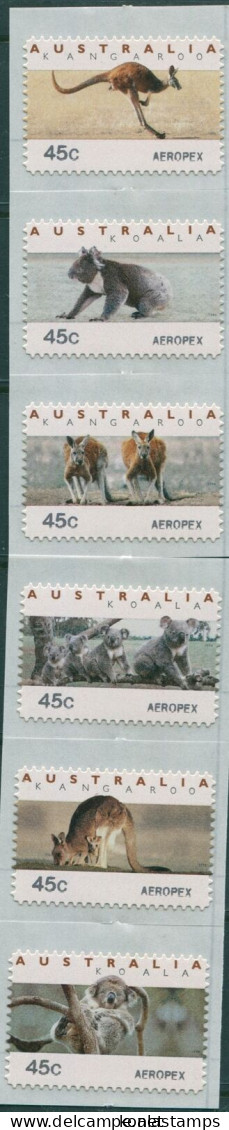Australia CPS Kangaroos And Koalas Aeropex Uncut Strip MNH - Sonstige & Ohne Zuordnung