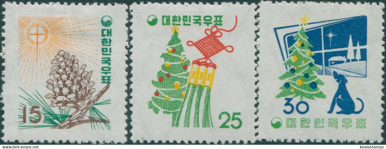 Korea South 1957 SG304-306 Christmas New Year Set MLH - Korea (Süd-)