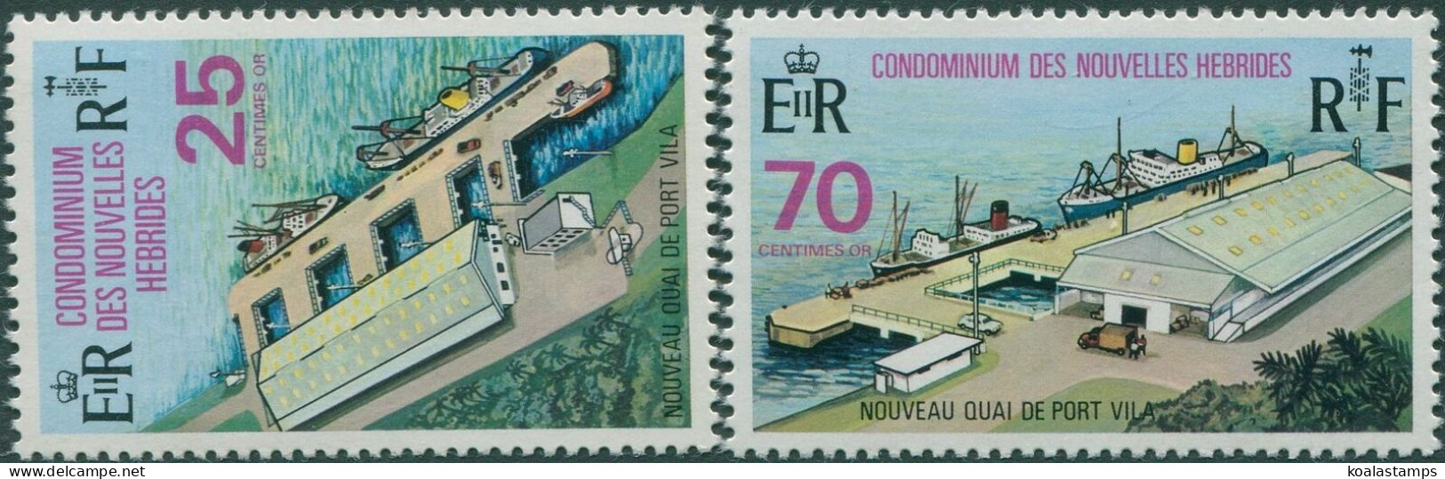 New Hebrides French 1973 SGF193-F194 New Wharf Vila Set MNH - Sonstige & Ohne Zuordnung