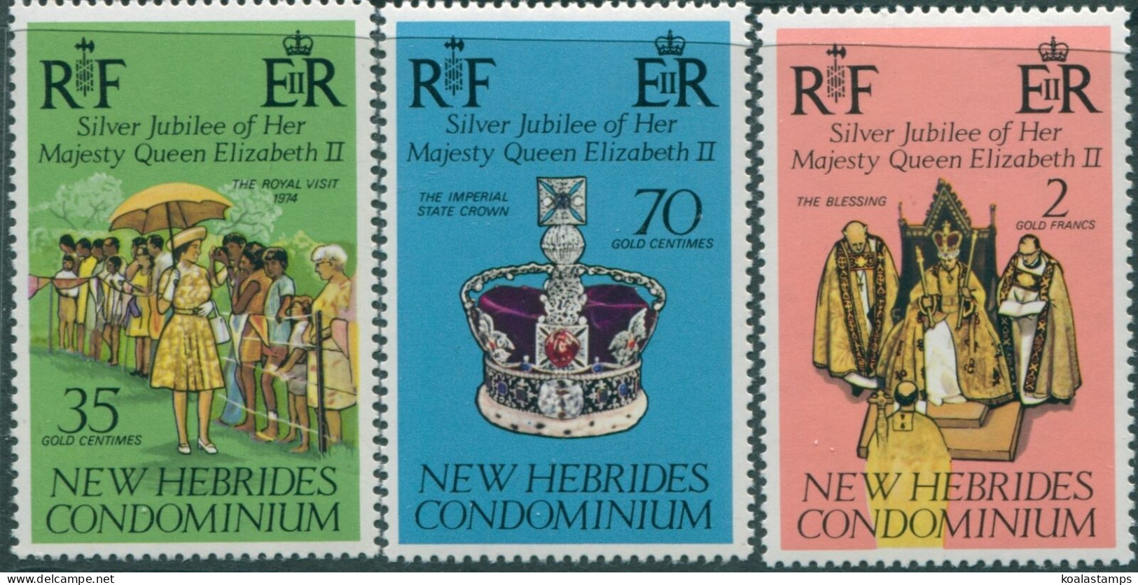 New Hebrides 1977 SG217-219 Silver Jubilee QEII Set MNH - Sonstige & Ohne Zuordnung