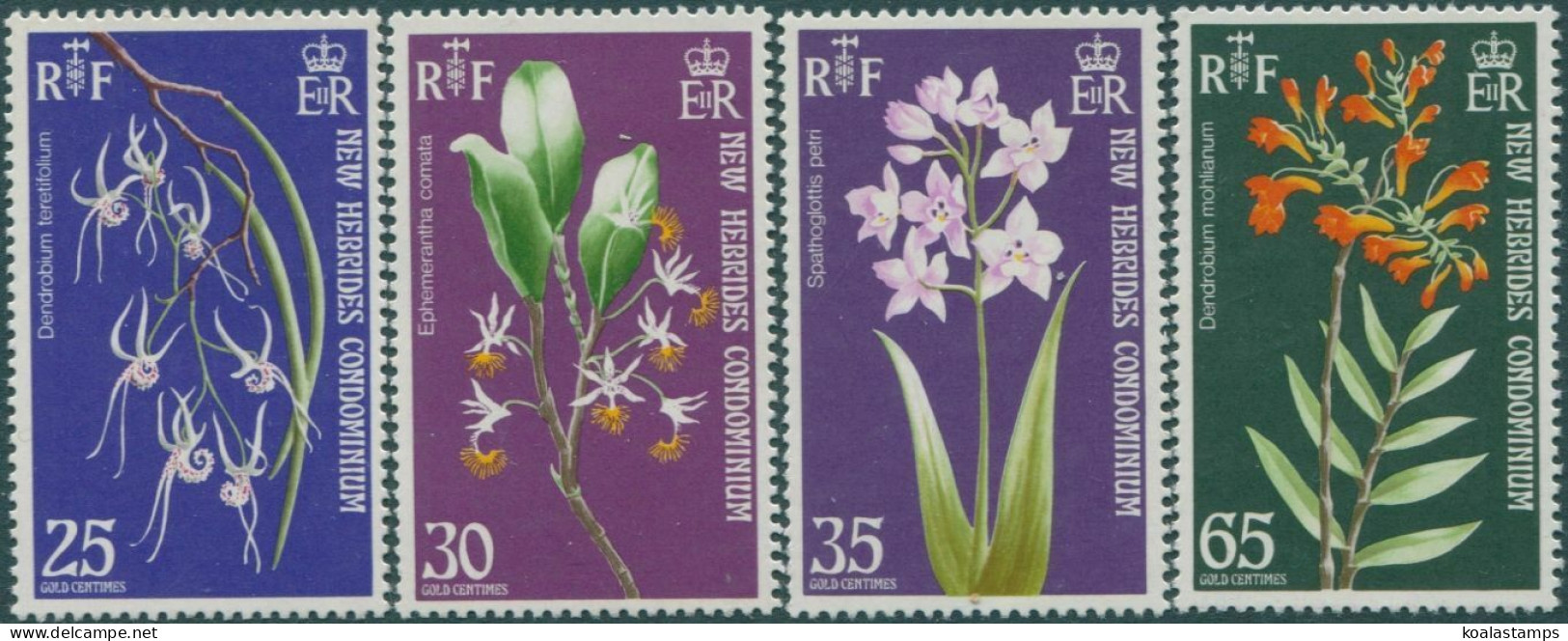 New Hebrides 1973 SG174-177 Orchids Set MLH - Autres & Non Classés