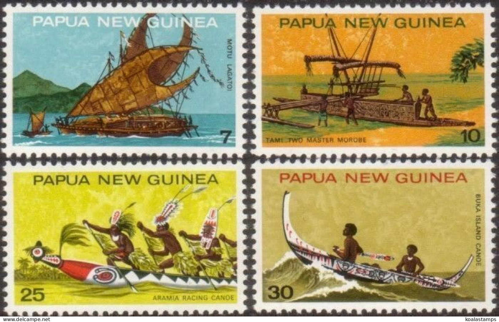 Papua New Guinea 1975 SG277-280 Canoes Set MNH - Papúa Nueva Guinea