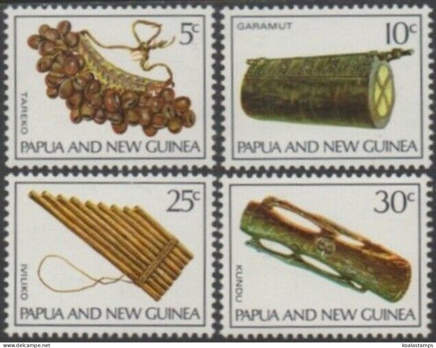 Papua New Guinea 1969 SG165-168 Musical Instruments Set MLH - Papua Nuova Guinea