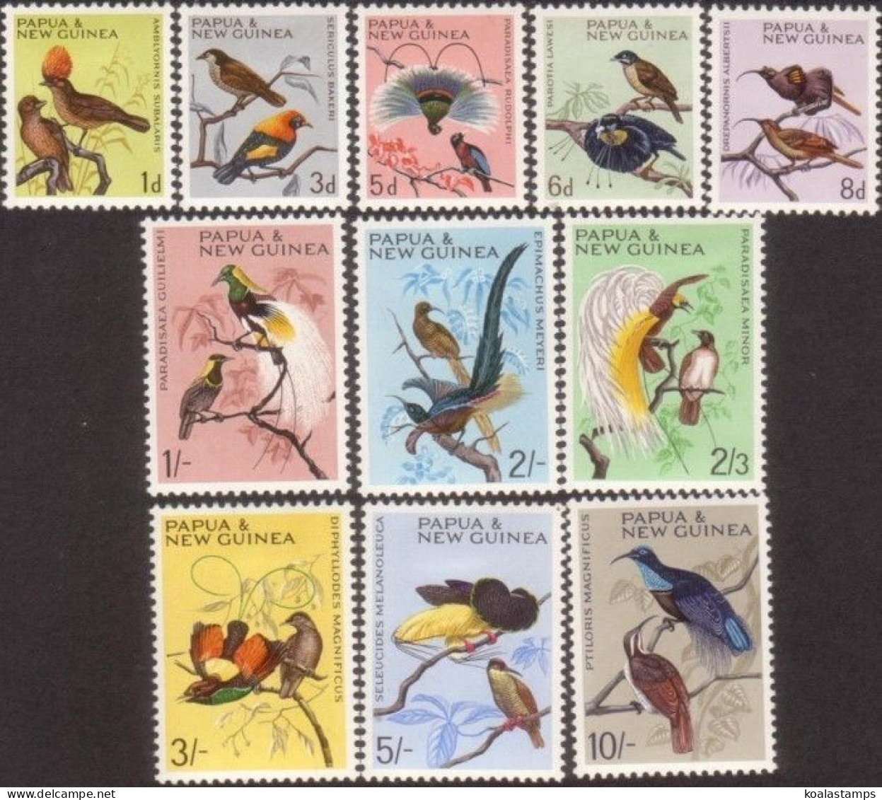 Papua New Guinea 1964 SG61-71 Bird Series MNH - Papúa Nueva Guinea