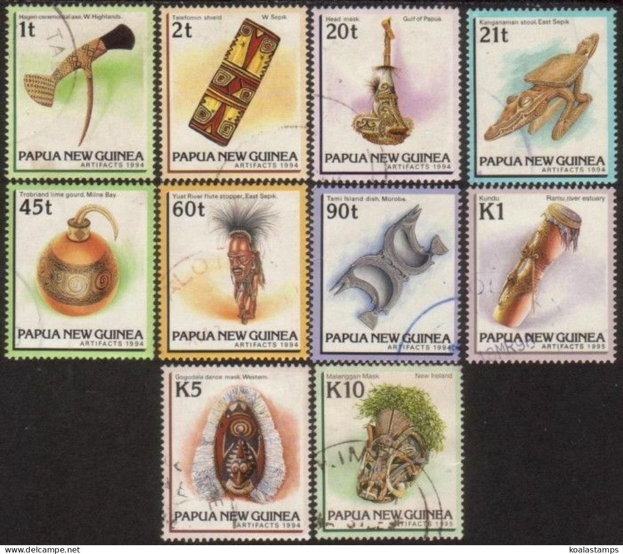 Papua New Guinea 1994 SG710-724 Artifacts Set Of 10 FU - Papouasie-Nouvelle-Guinée