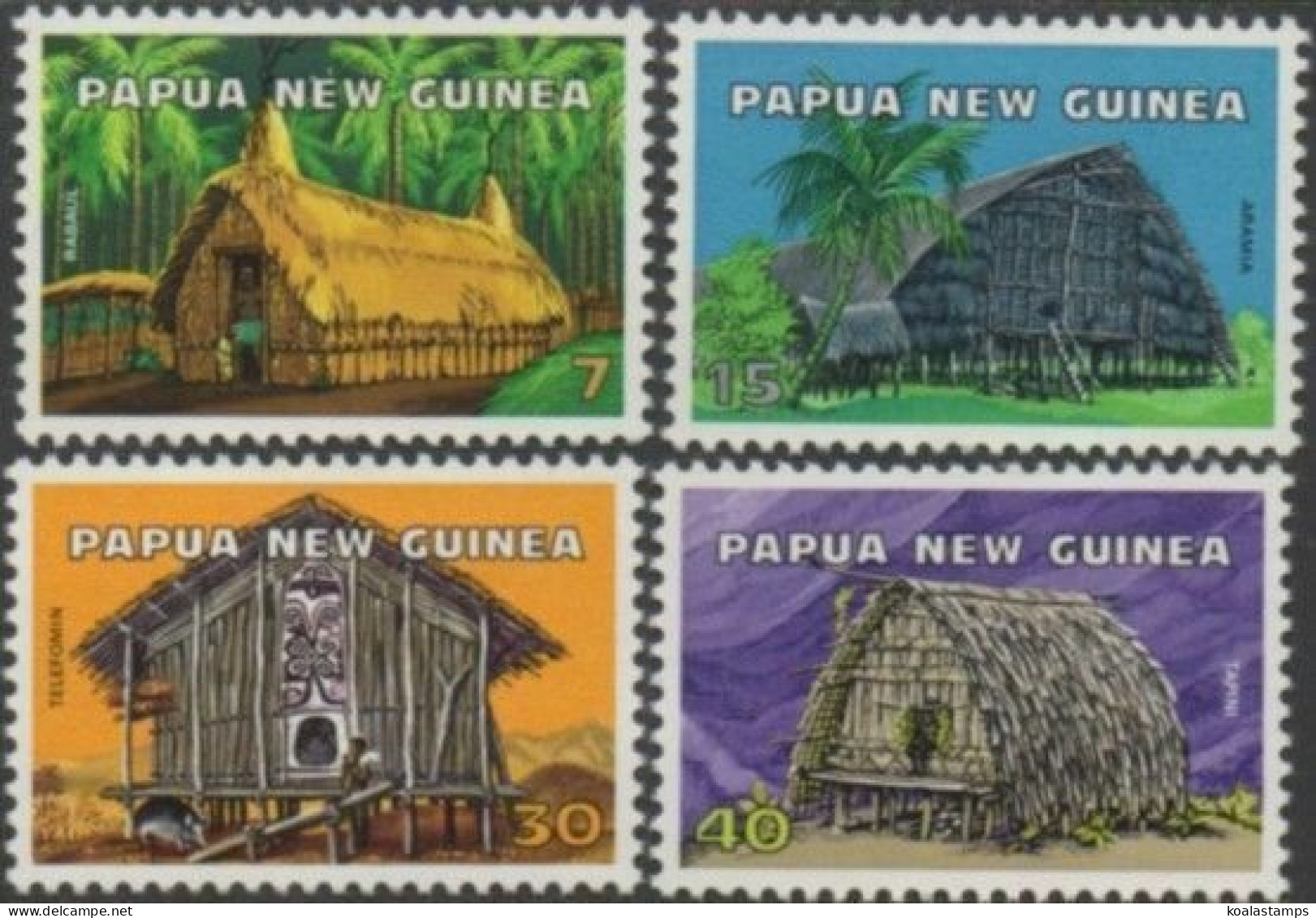 Papua New Guinea 1976 SG305-308 Native Dwellings Set MNH - Papoea-Nieuw-Guinea