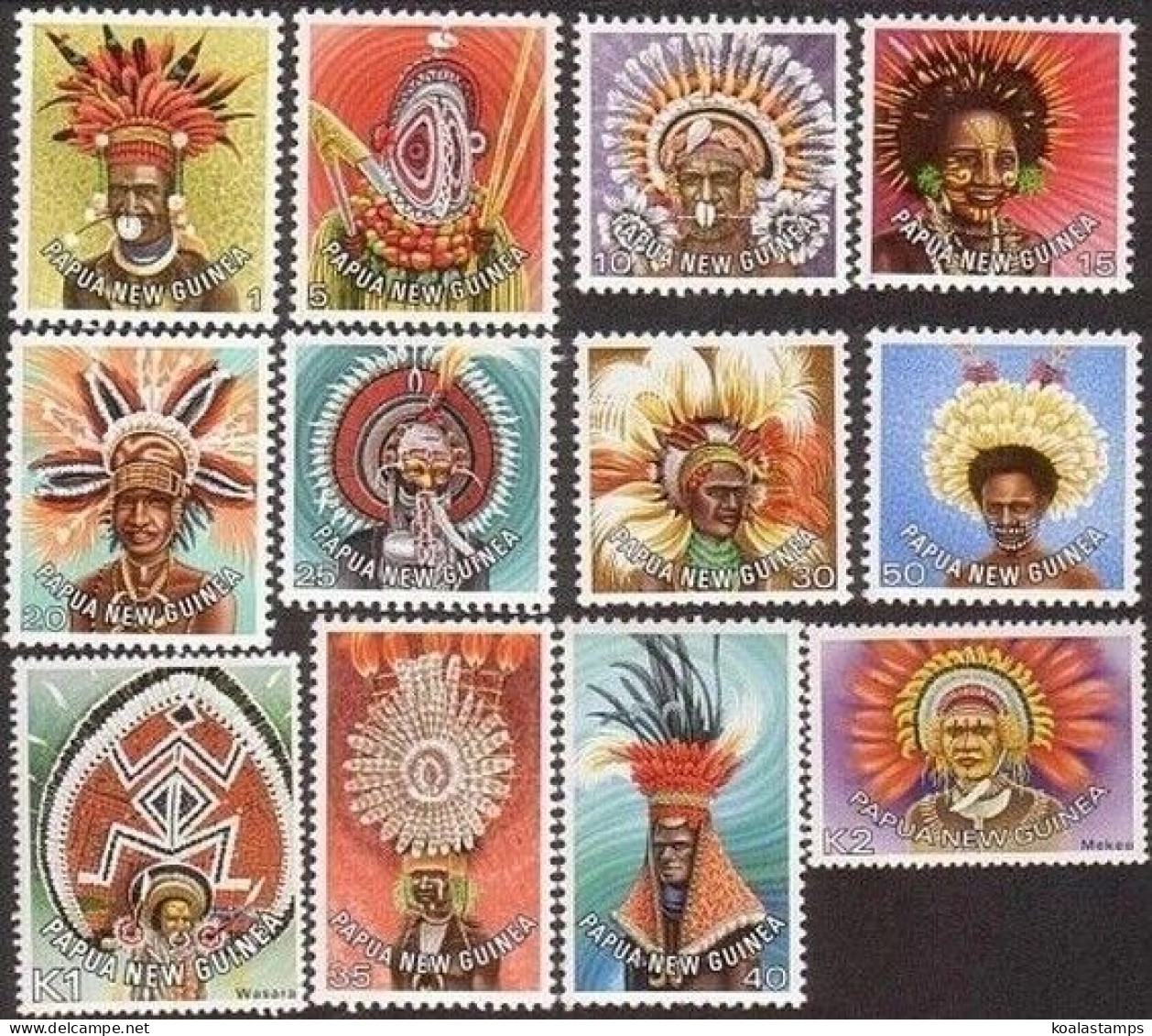 Papua New Guinea 1977 SG318-329 Headdress Series MNH - Papoea-Nieuw-Guinea