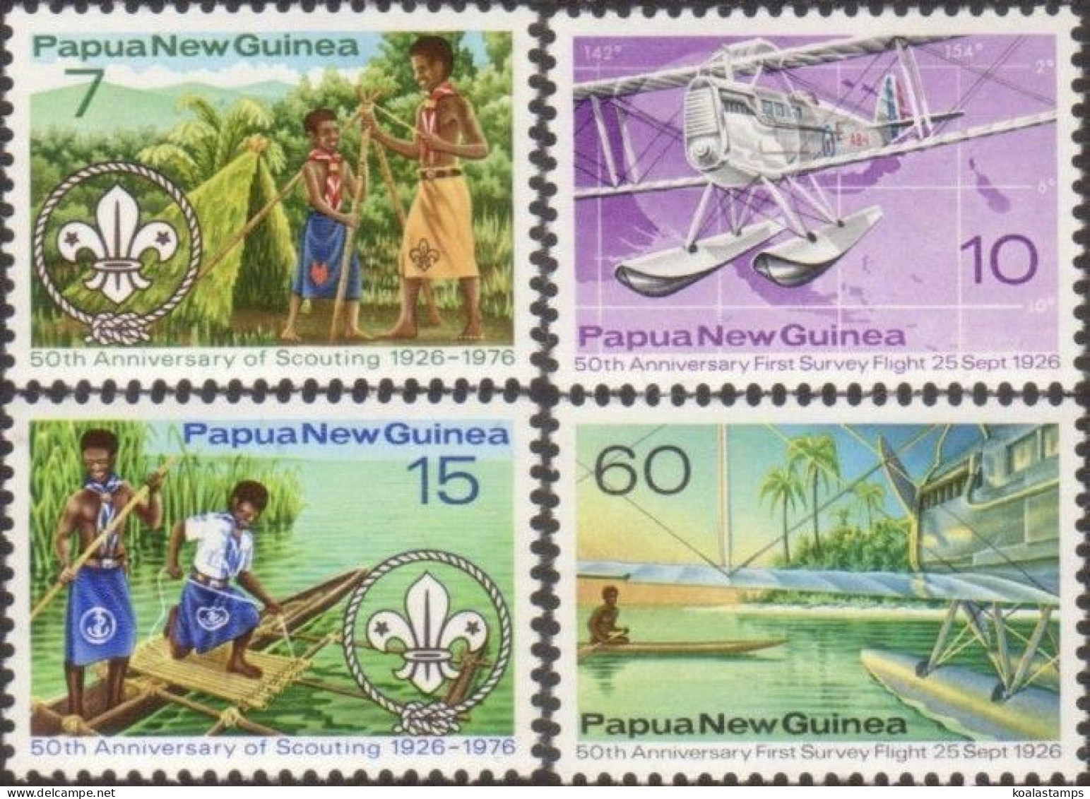 Papua New Guinea 1976 SG309-312 Scouts And Survey Flights Set MNH - Papouasie-Nouvelle-Guinée