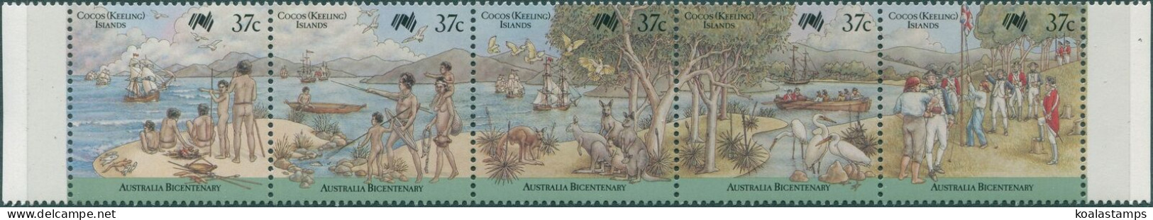 Cocos Islands 1988 SG175-179 Australia Bicentenary Set MNH - Islas Cocos (Keeling)