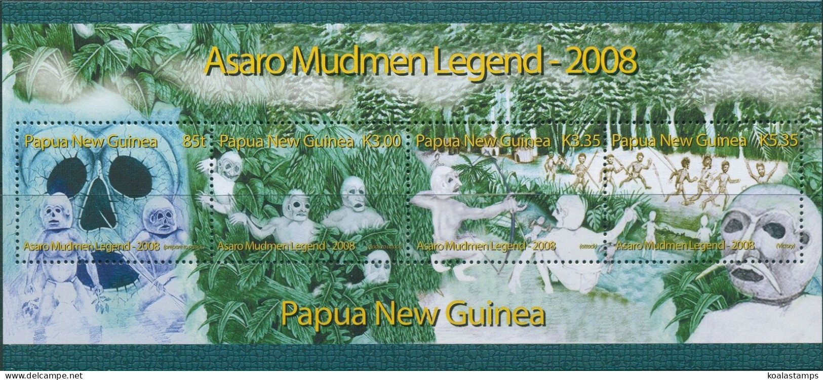 Papua New Guinea 2008 SG1231 Asaro Mudmen Legend MS MNH - Papouasie-Nouvelle-Guinée