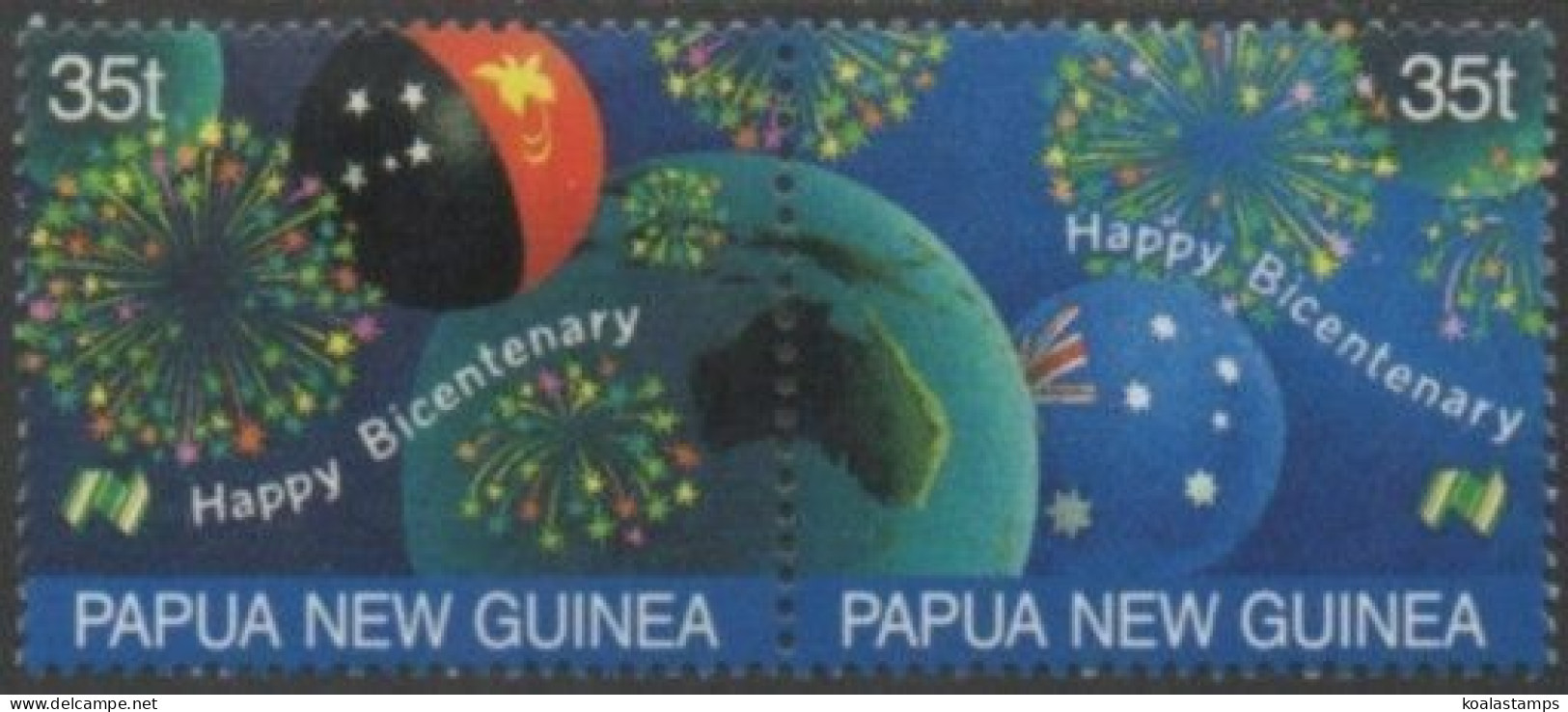 Papua New Guinea 1988 SG576-577 Australian Bicentenary Pair MNH - Papouasie-Nouvelle-Guinée