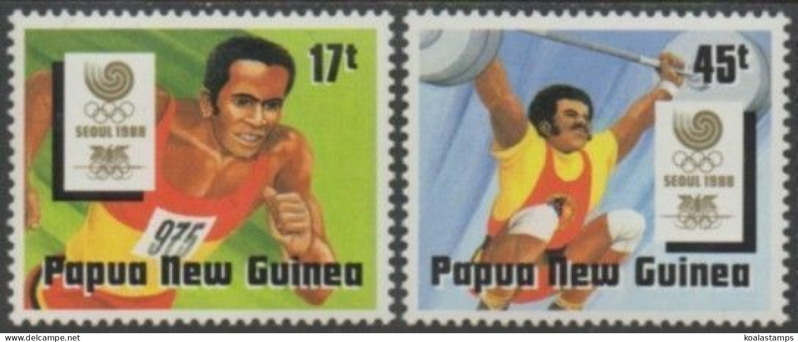 Papua New Guinea 1988 SG583-584 Olympic Games Set MNH - Papouasie-Nouvelle-Guinée