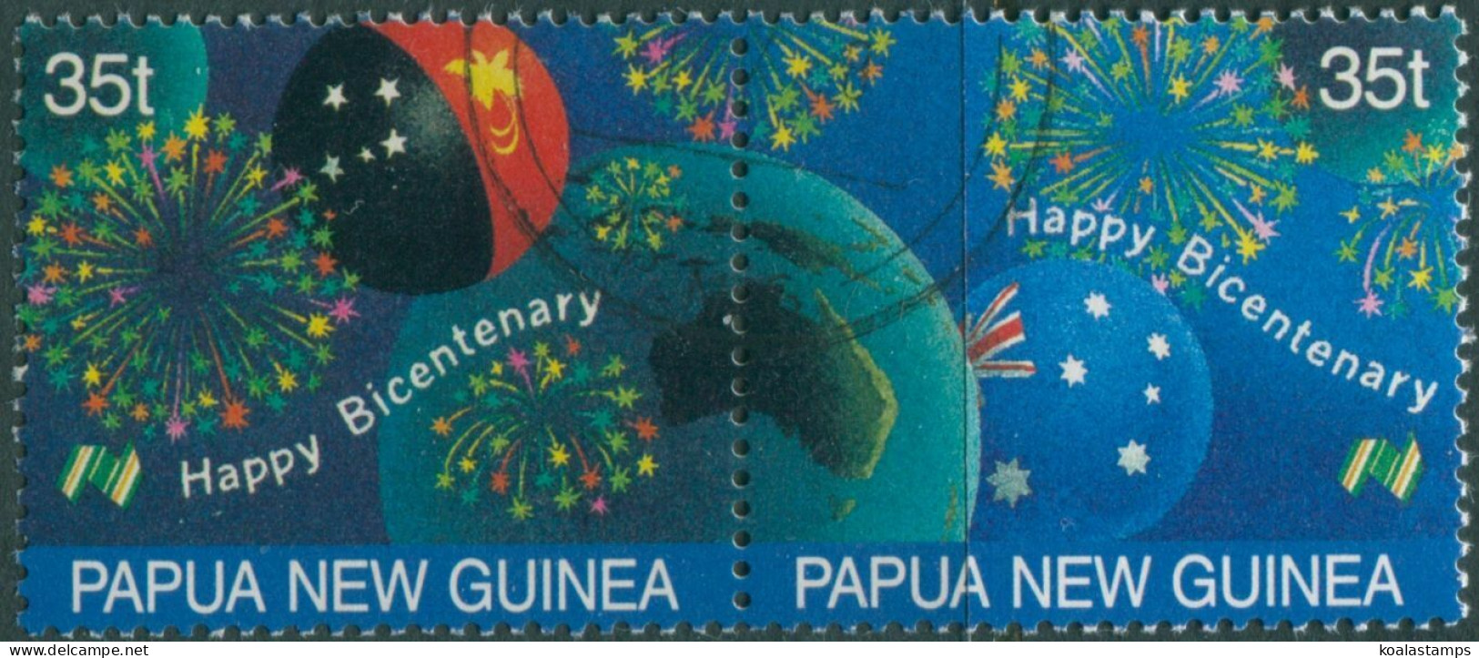 Papua New Guinea 1988 SG576-577 Australian Bicentenary Pair FU - Papouasie-Nouvelle-Guinée