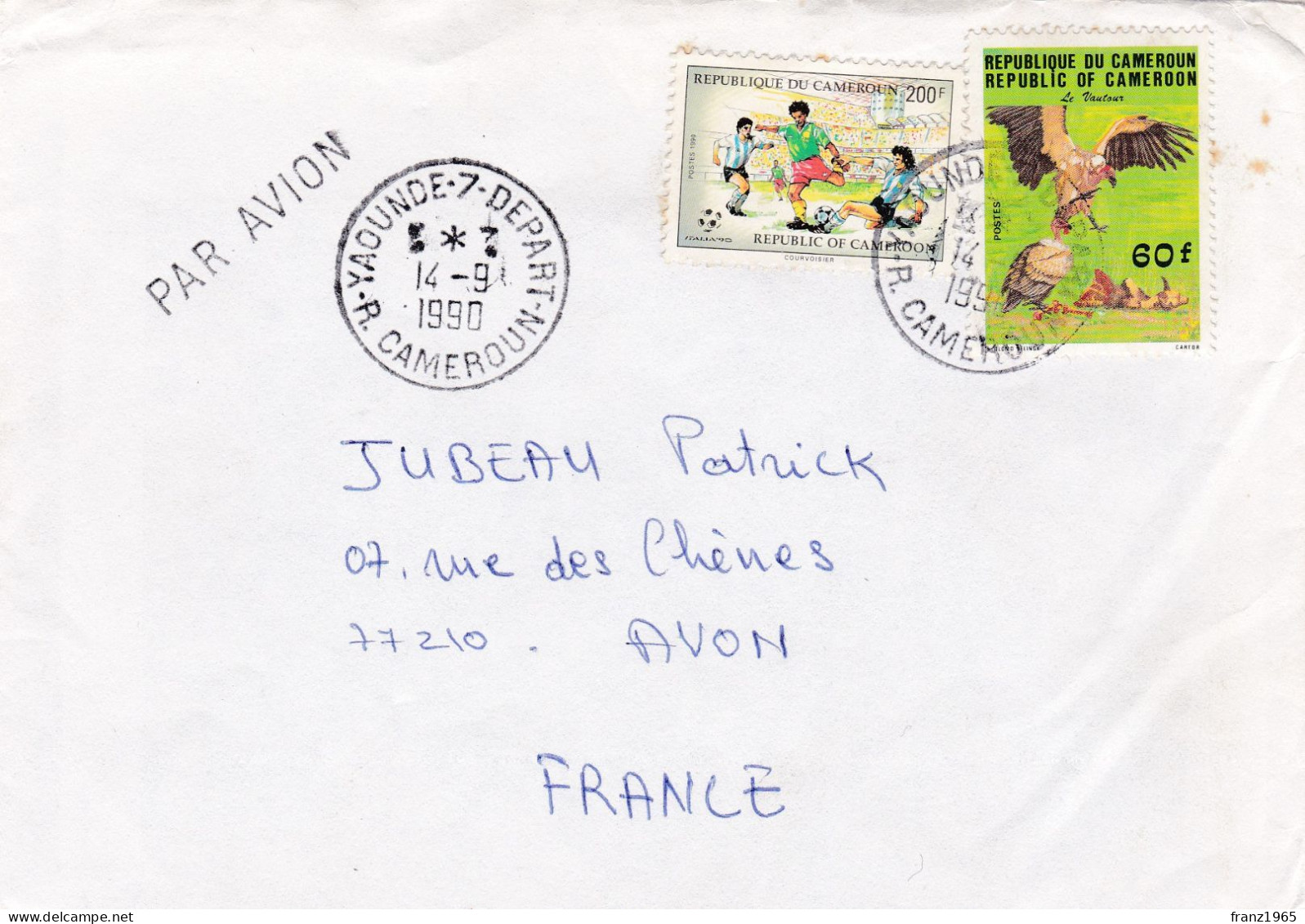 From Cameroon To France - 1990 - Football World Cup - Camerun (1960-...)