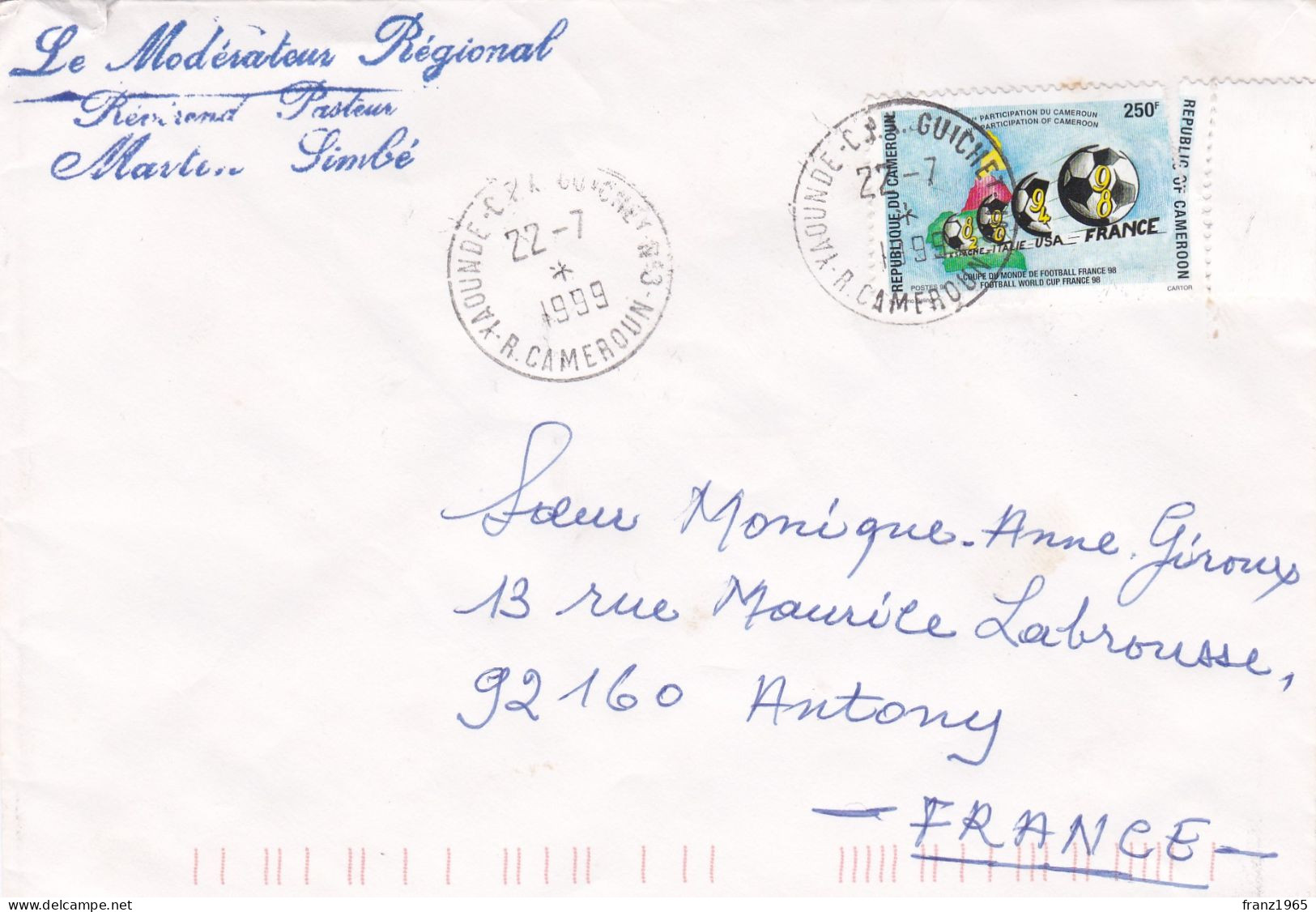 From Cameroon To France - 1999 - Camerún (1960-...)