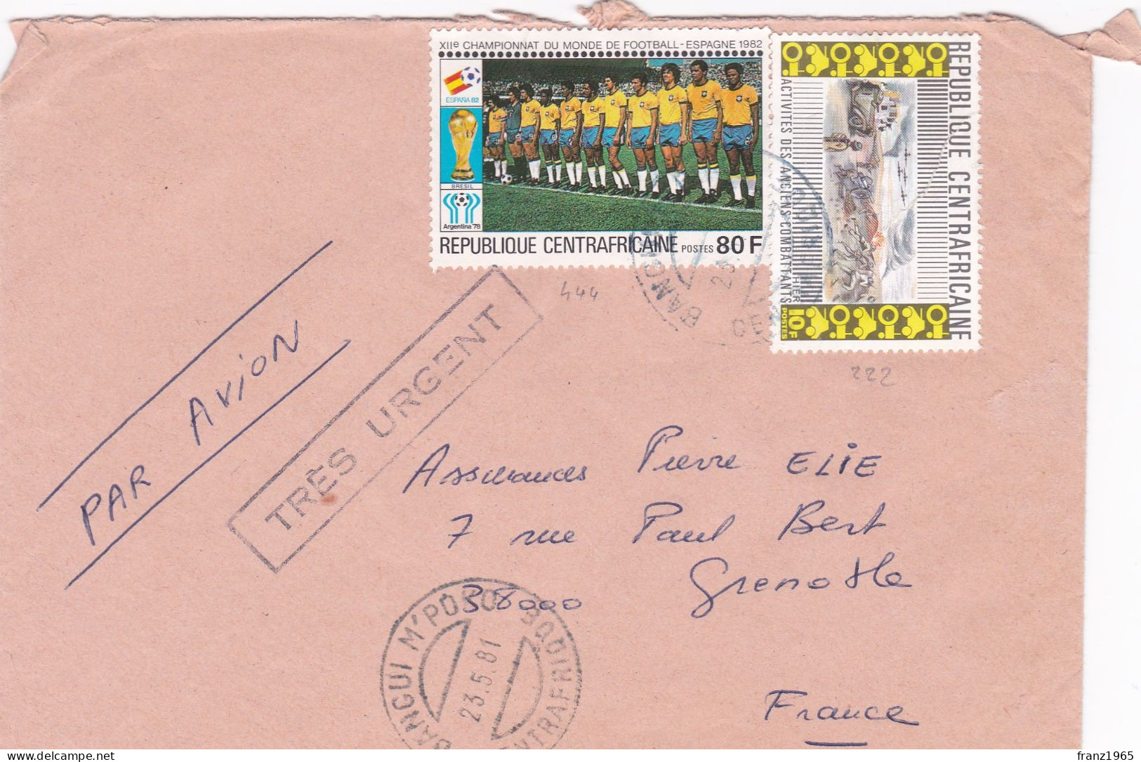 From Central African Republic To France - 1981 - Cameroon (1960-...)