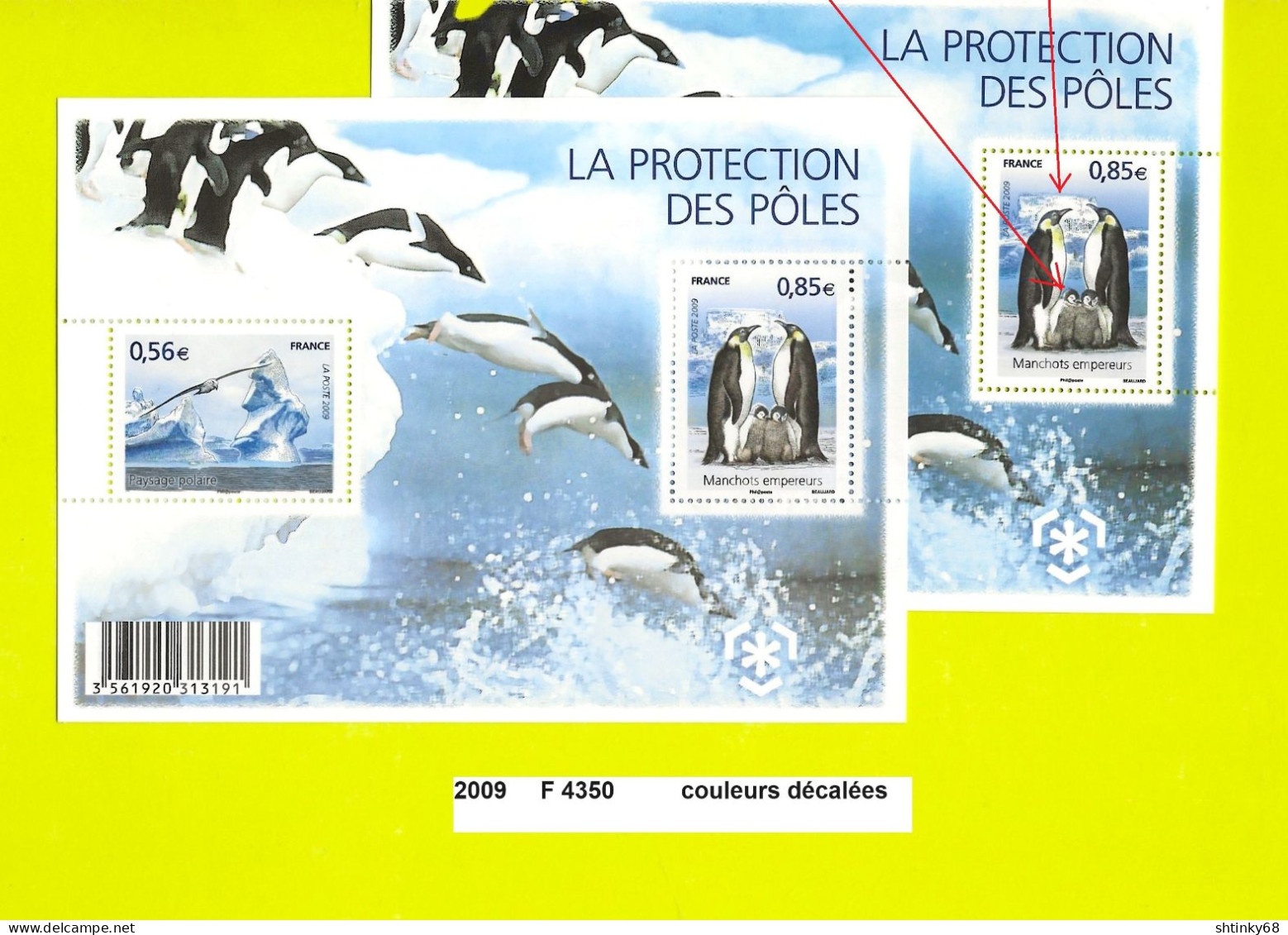 Variété Feuillet De 2009 Neuf** Y&T N° F 4350 Couleurs Décalées - Nuevos