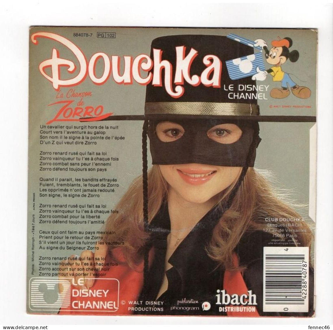 Vinyle 45T (SP-2 Titres) - DOUCHKA - La Chanson De Zorro - Robin Des Bois Des Grandes Cités - Sonstige - Franz. Chansons