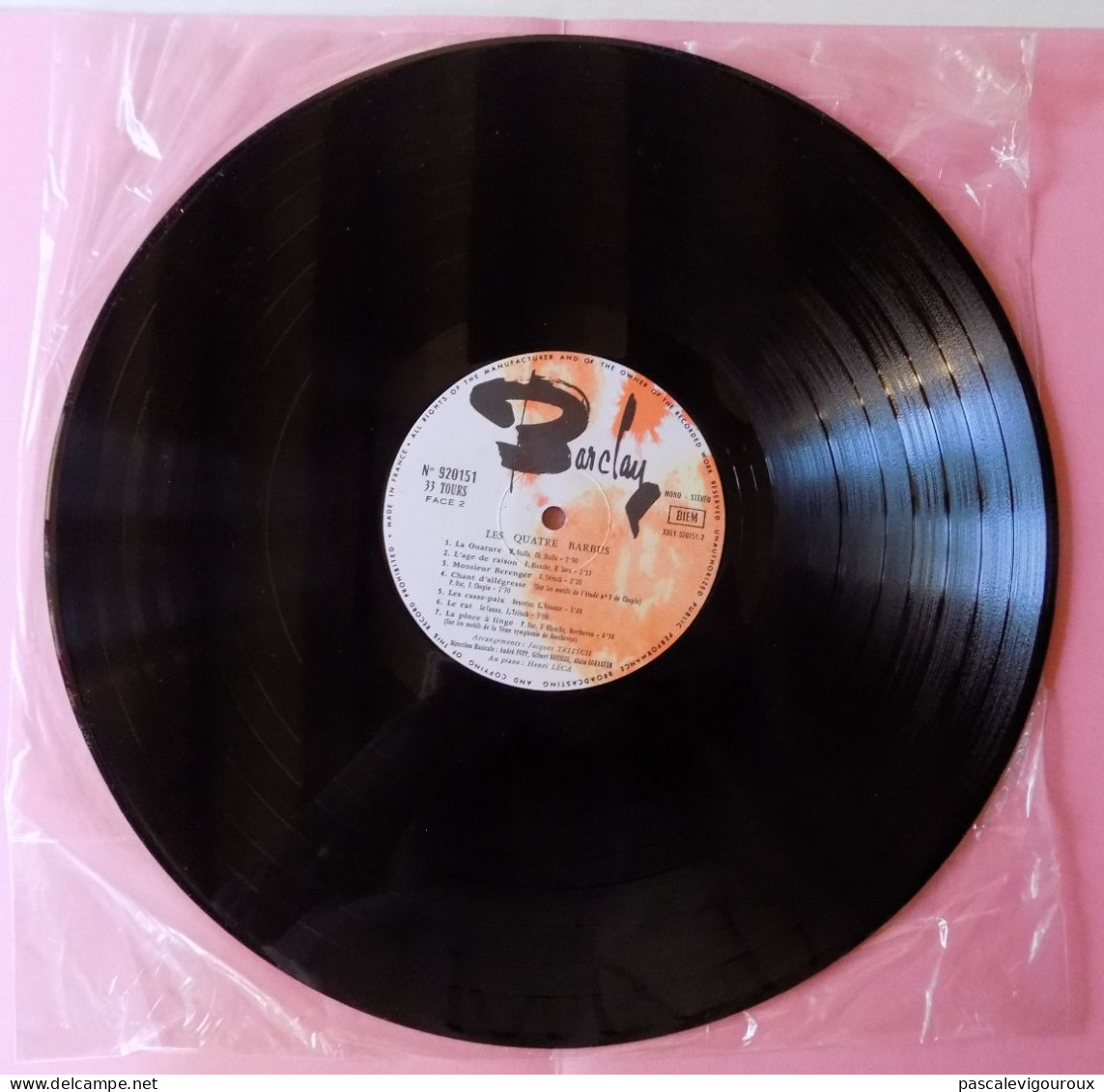 Disque Vinyle 33T Les Quatre Barbus ‎– Les Quatre Barbus - Sonstige - Franz. Chansons