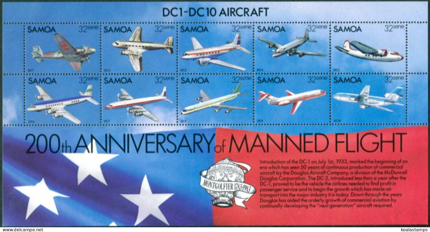 Samoa 1983 SG638 Manned Flight MS MNH - Samoa