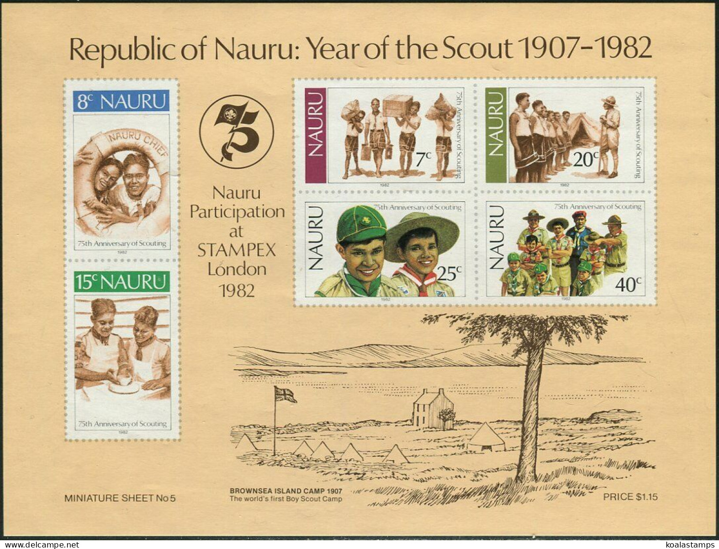 Nauru 1982 SG262 Scouts MS MNH - Nauru