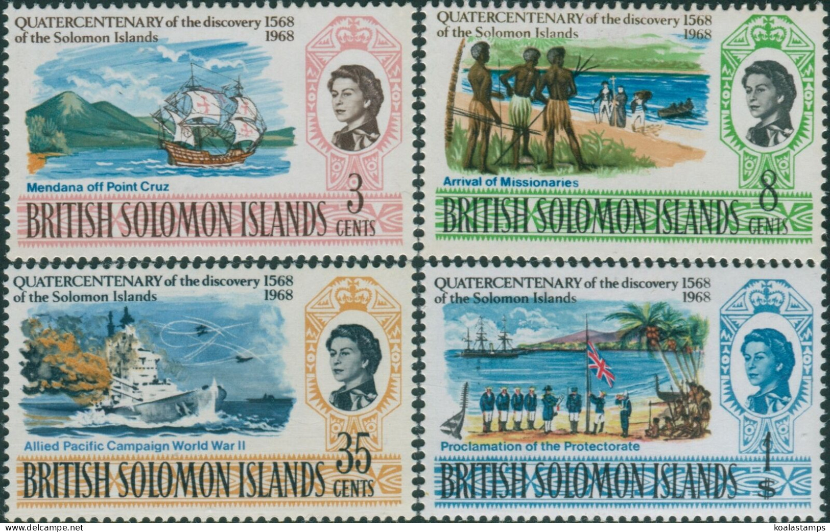 Solomon Islands 1968 SG162-165 Discovery Set MLH - Salomon (Iles 1978-...)