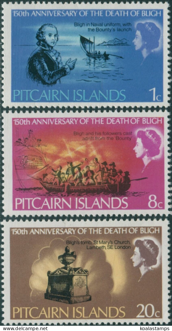 Pitcairn Islands 1967 SG82-84 Admiral Bligh Death Set MNH - Pitcairn