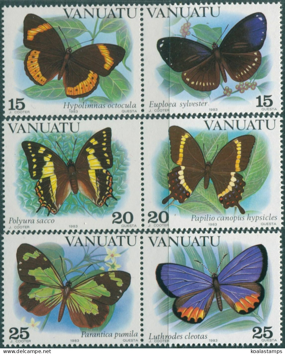 Vanuatu 1983 SG355-360 Butterflies Set MNH - Vanuatu (1980-...)