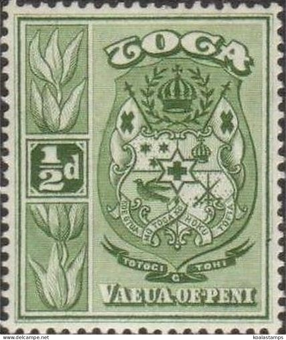 Tonga 1897 SG55 ½d Green Arms MNH - Tonga (1970-...)