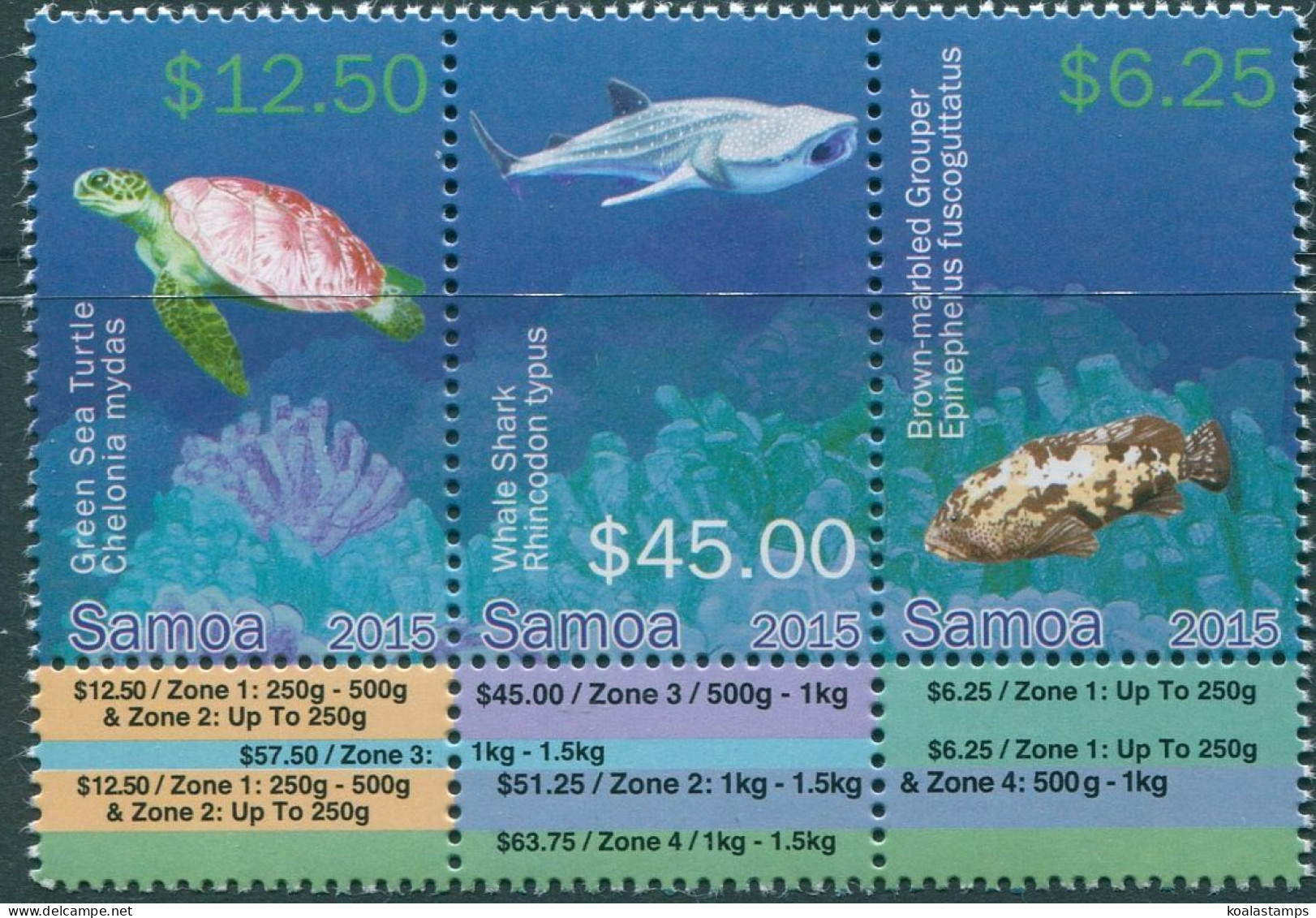 Samoa 2015 SG1330-1332 Threatened Species Strip MNH - Samoa