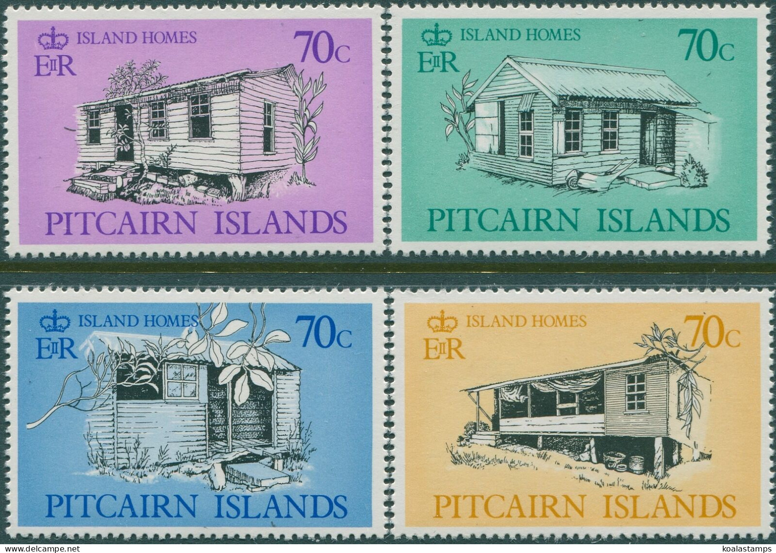 Pitcairn Islands 1987 SG300-303 Island Homes Set MNH - Pitcairn Islands