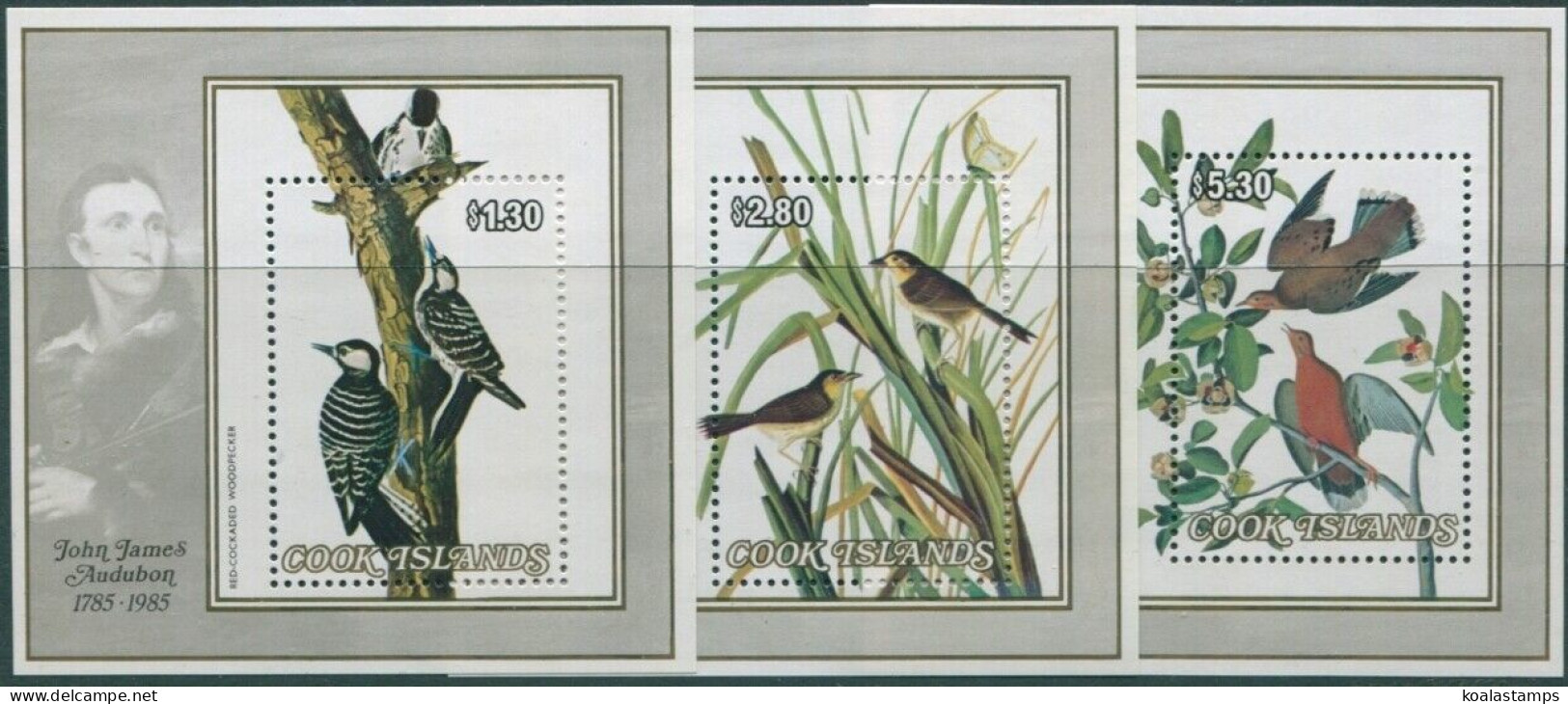 Cook Islands 1984 SG1021 Birds MS Set Of 3 MNH - Cook