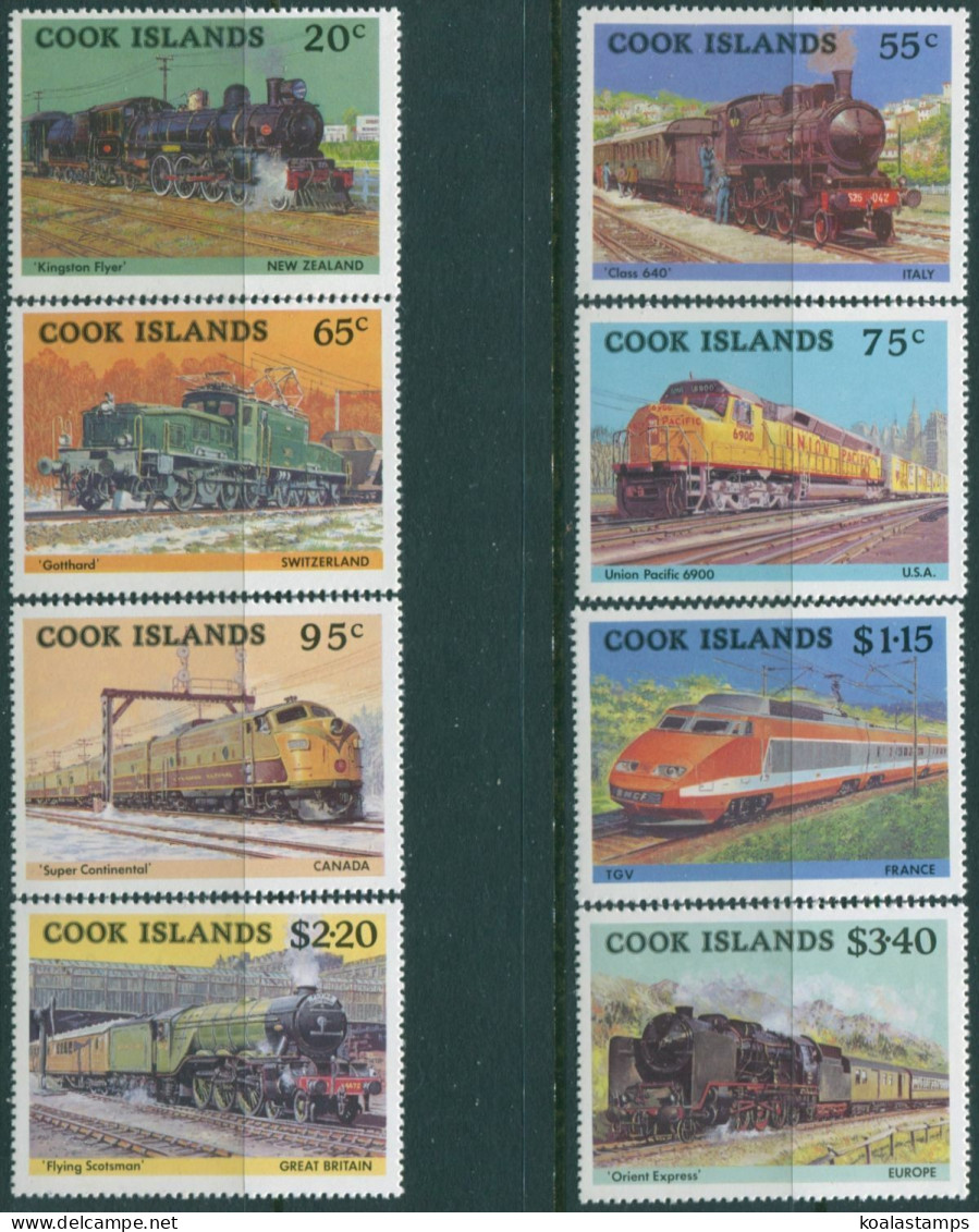 Cook Islands 1985 SG1022-1029 Trains Set MNH - Cook