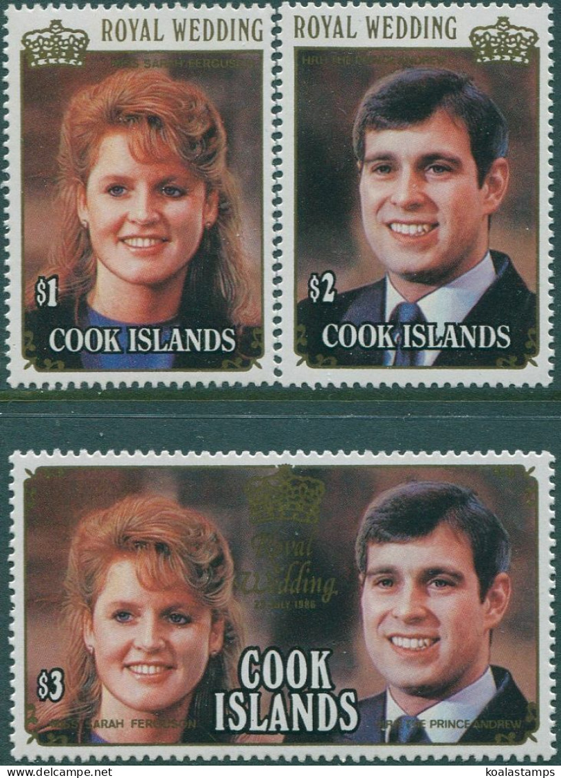 Cook Islands 1986 SG1075-1077 Royal Wedding Set MNH - Cook