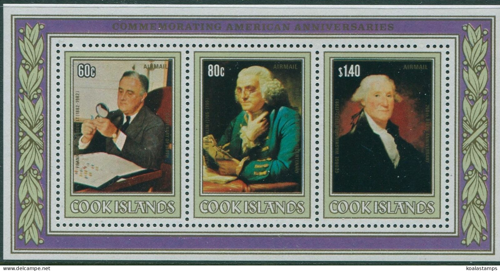 Cook Islands 1982 SG855 American Anniversaries MS MNH - Cookeilanden