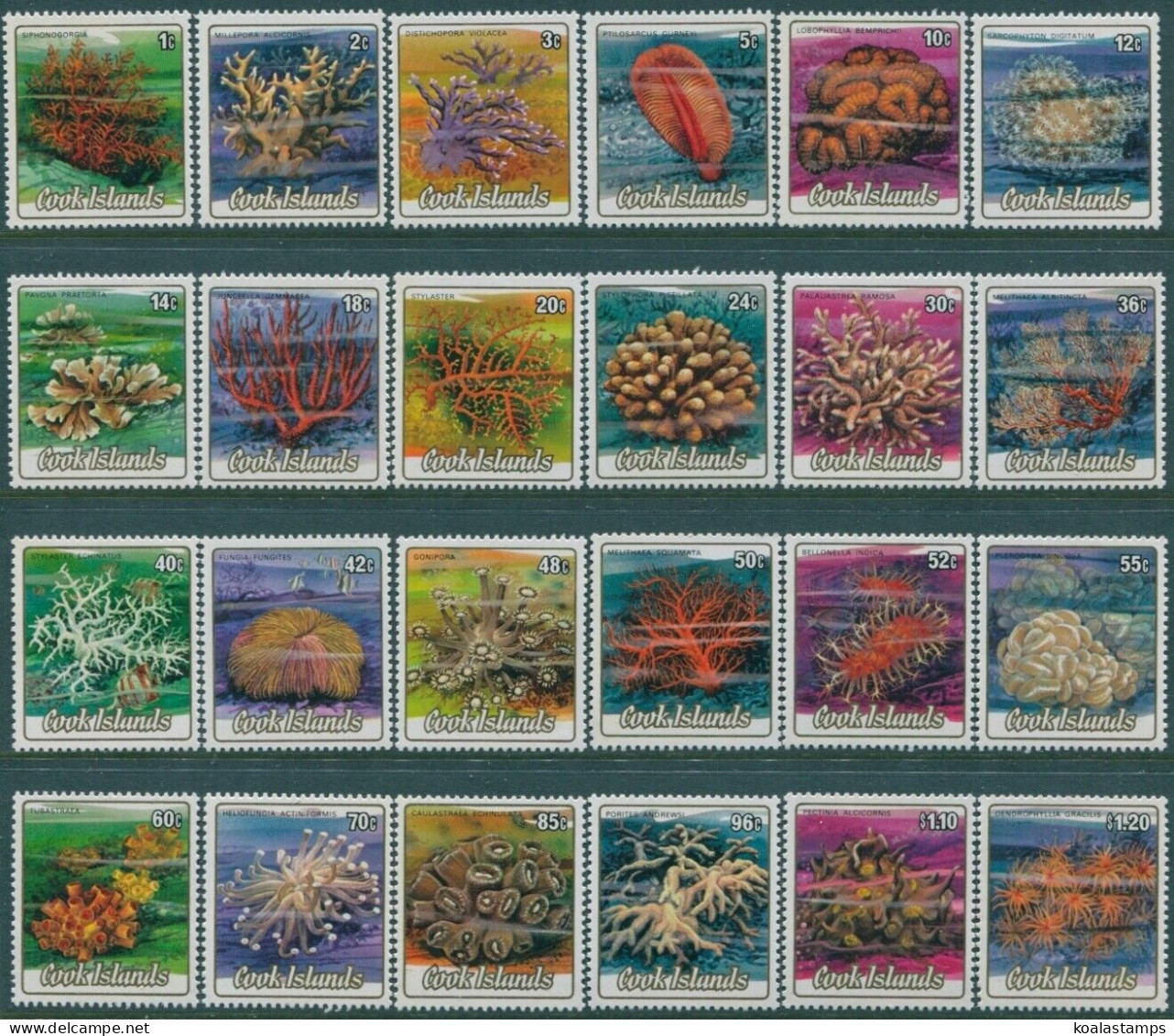 Cook Islands 1984 SG966-989 Corals (24) MNH - Islas Cook