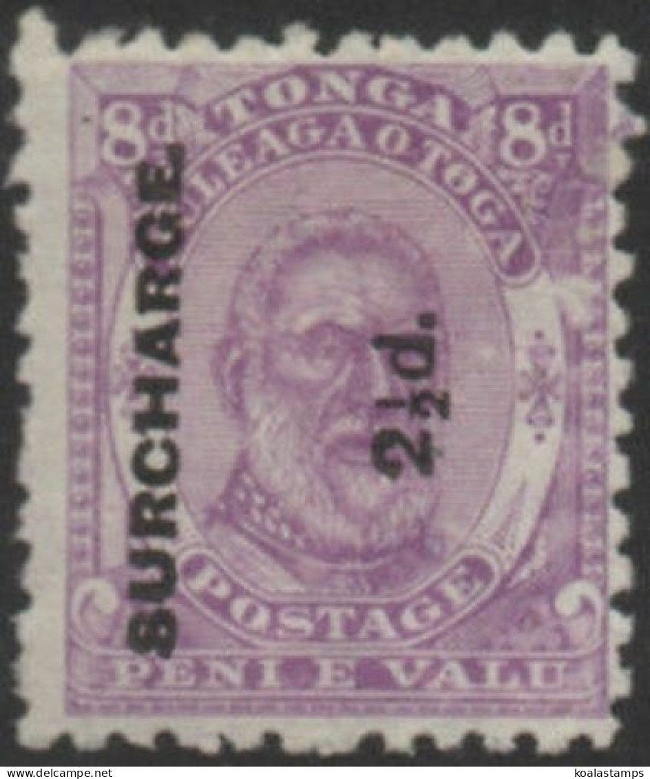 Tonga 1894 SG23 2½d On 8d Mauve King George I MNG - Tonga (1970-...)