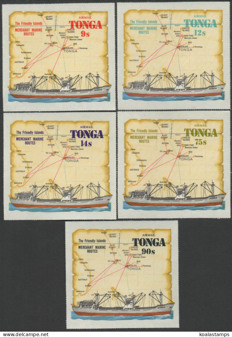 Tonga 1972 SG398-402 Merchant Marine Routes Airmail Set MNH - Tonga (1970-...)