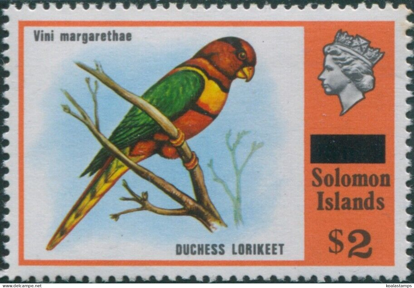 Solomon Islands 1975 SG299 $2 Duchess Lorikeet MNH - Islas Salomón (1978-...)