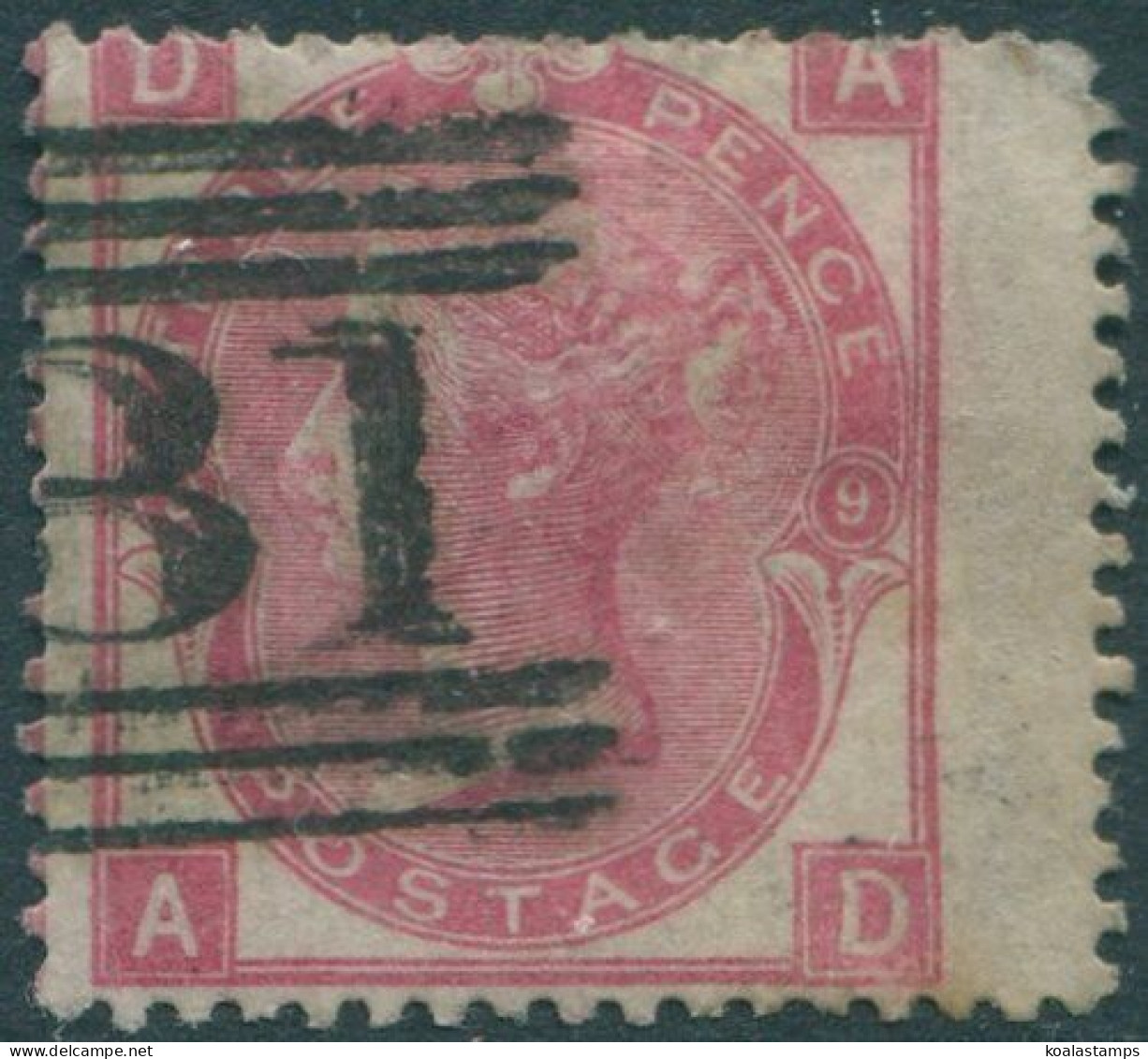 Great Britain 1865 SG92 3d Rose QV DAAD GU (amd) - Andere & Zonder Classificatie