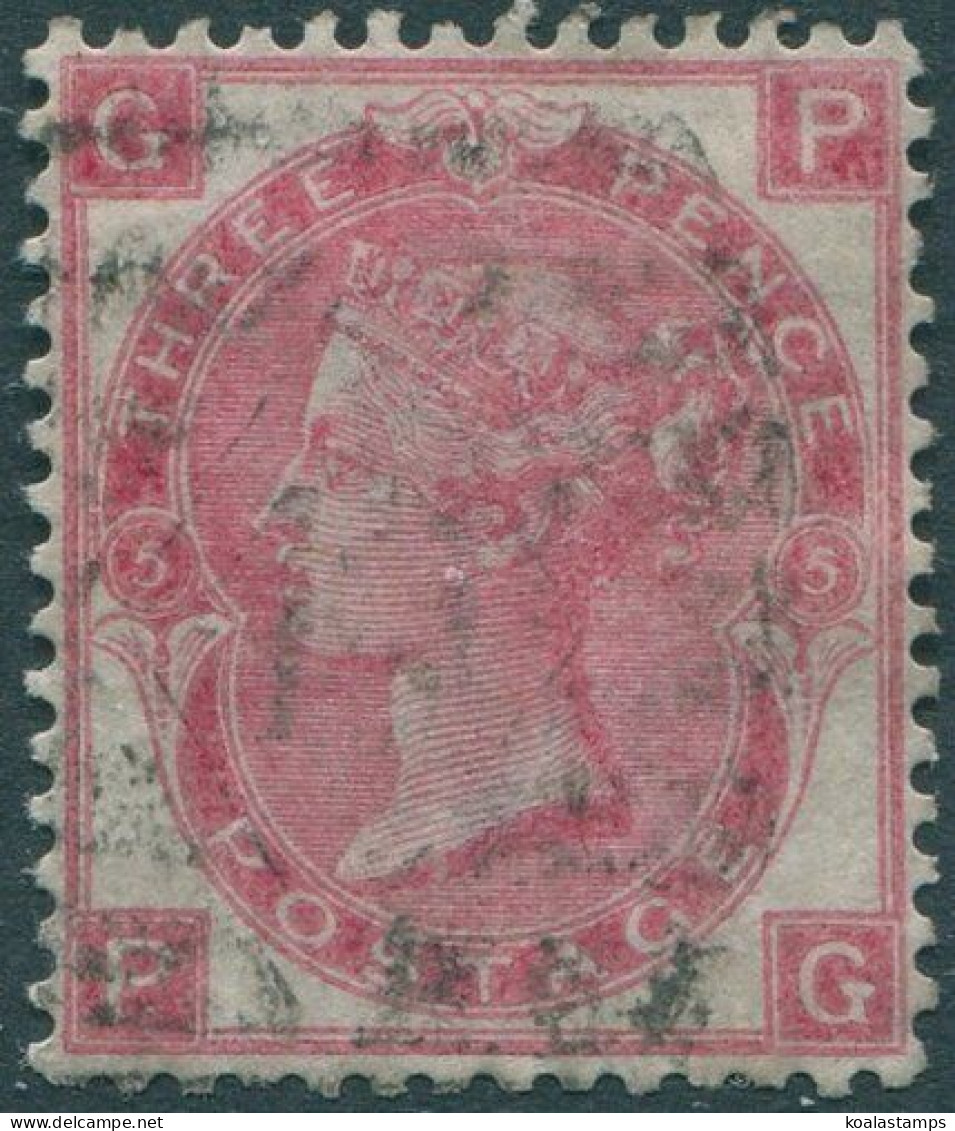 Great Britain 1867 SG103 3d Rose QV GPPG Rose Spray Wmk Plate 5 FU (amd) - Other & Unclassified