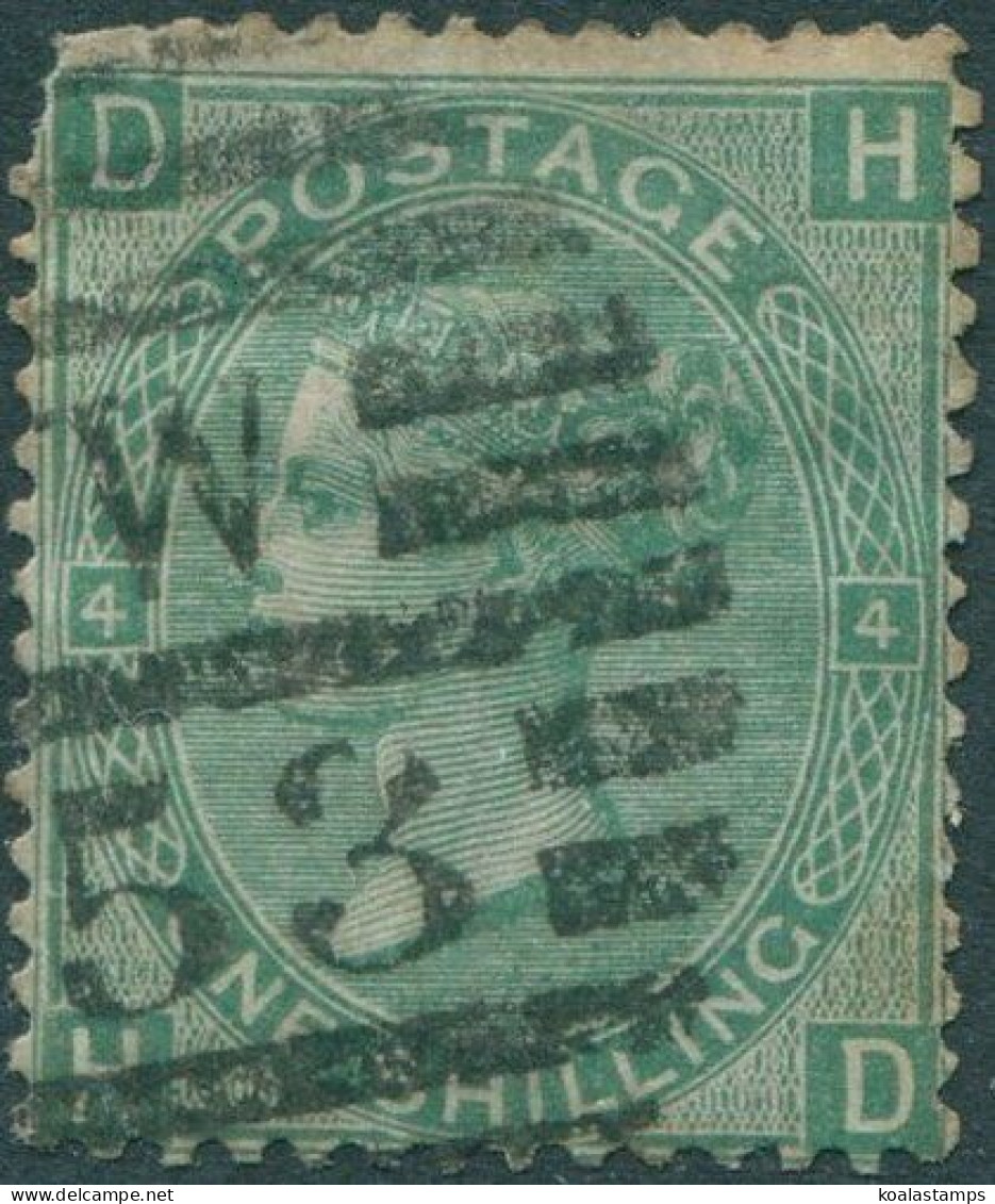 Great Britain 1867 SG117 1s Green QV DHHD Plate 4 FU (amd) - Other & Unclassified