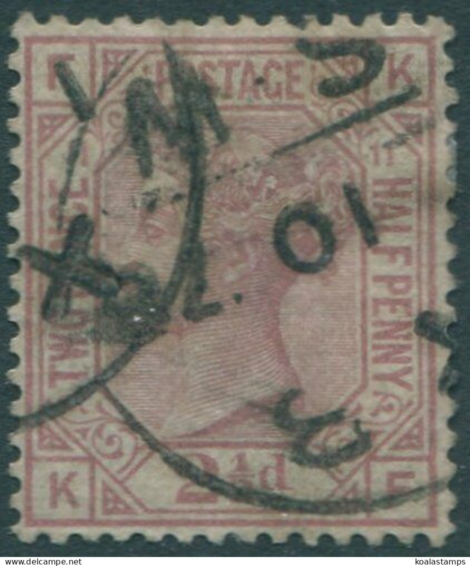 Great Britain 1876 SG141 2½d Rosy Mauve QV FKKF Orb Wmk Plate 11 FU (amd) - Other & Unclassified